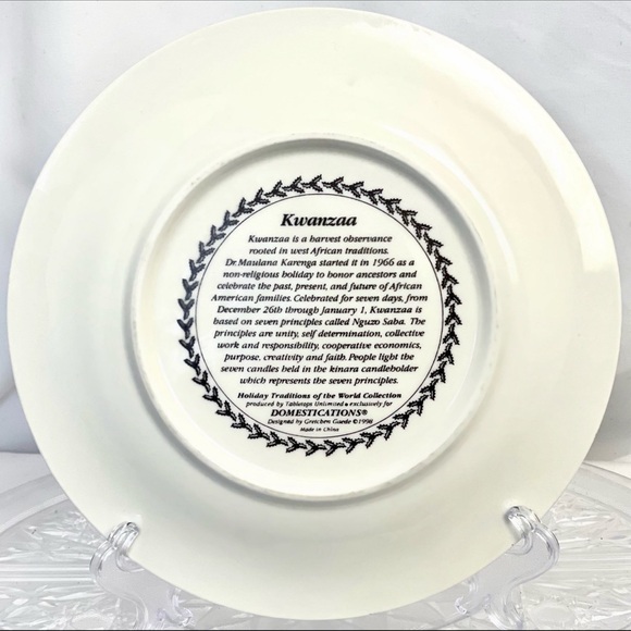 Vintage ‘98 Gretchen Gaede Holiday Traditions of the World Africa/Kwanzaa Plate - Picture 4 of 5